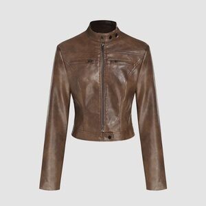 Brown leather jacket